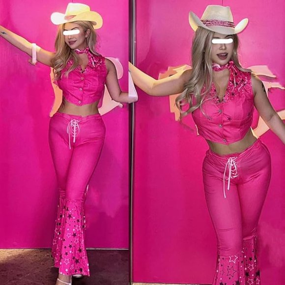 FAPUCO Pink Cowgirl Costume  2XXL NIP BarbieCore - Picture 1 of 9